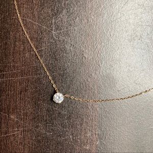 Rose Gold Color Solitaire CZ Necklace